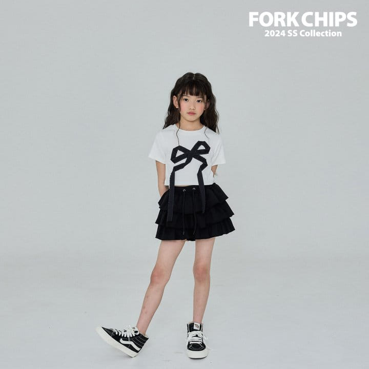 Fork Chips - Korean Children Fashion - #discoveringself - Drop Ribbon Tee - 4