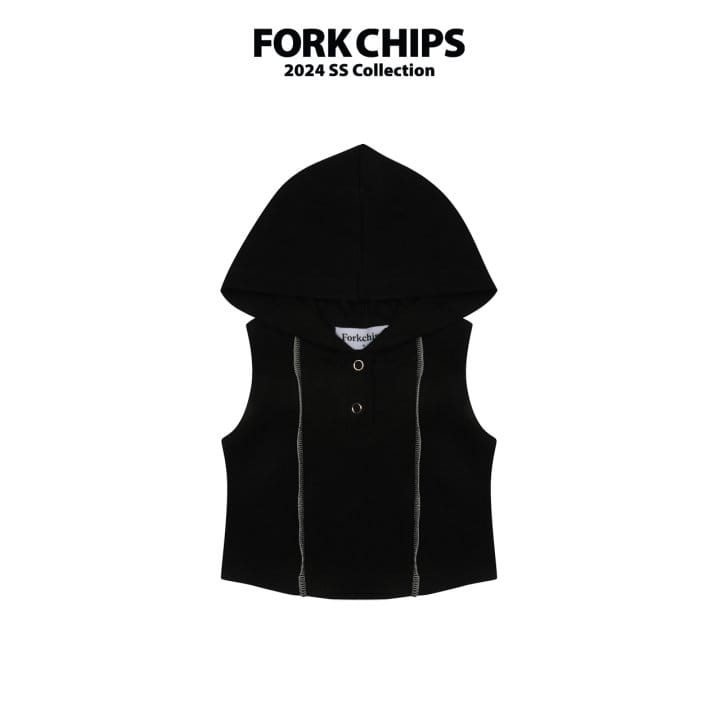 Fork Chips - Korean Children Fashion - #kidsshorts - Hoody Halter Sleeveless Tee - 8