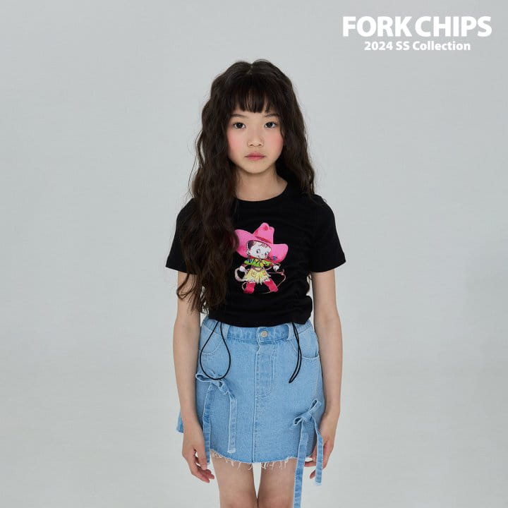 Fork Chips - Korean Children Fashion - #kidsshorts - Cow Girl Tee - 7