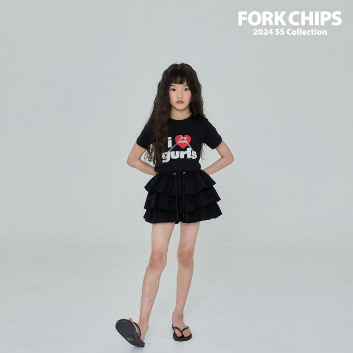 Fork Chips - Korean Children Fashion - #kidsshorts - I Love Tee - 3