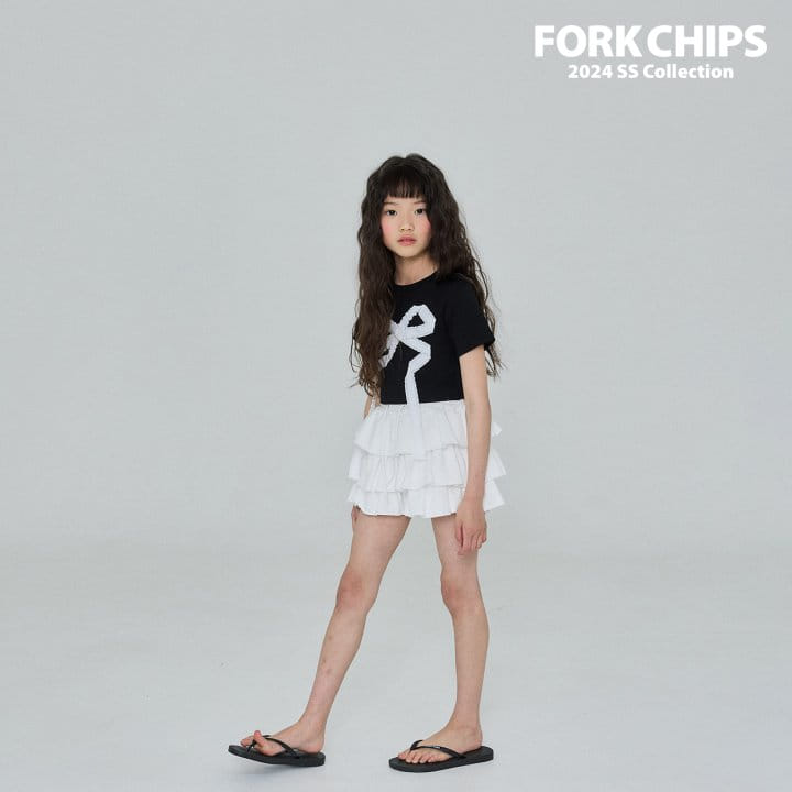 Fork Chips - Korean Children Fashion - #kidsstore - Drop Ribbon Tee - 6