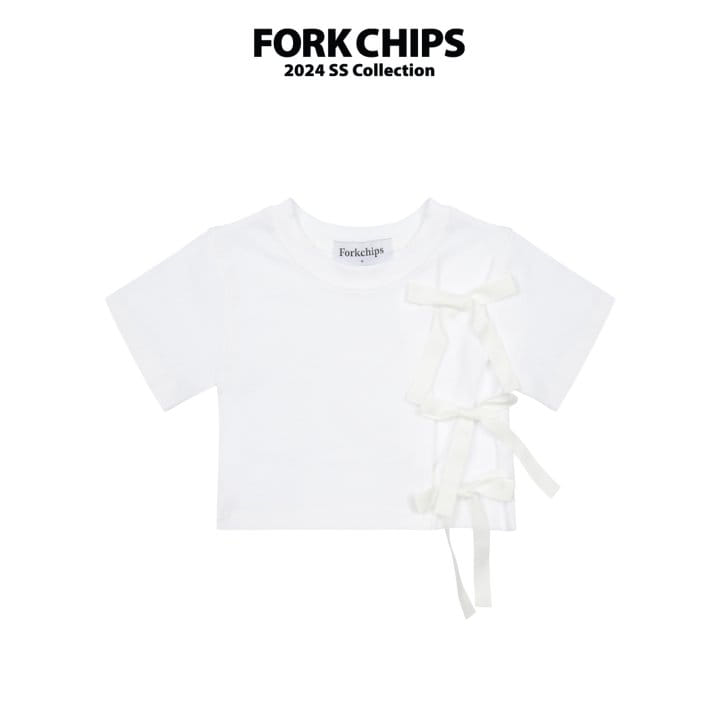 Fork Chips - Korean Children Fashion - #kidzfashiontrend - Cross Ribbon Tee - 8