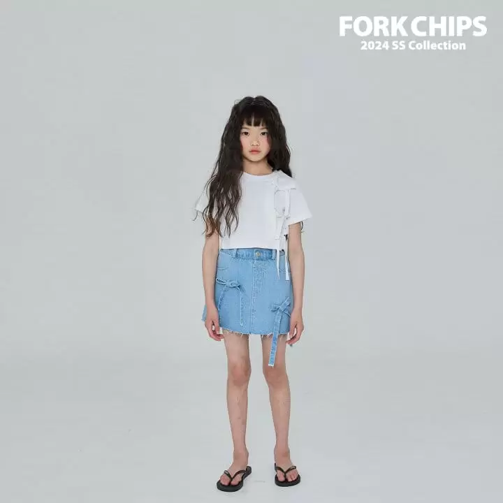 Fork Chips - Korean Children Fashion - #kidzfashiontrend - Bunny Ribbon Skirt - 2