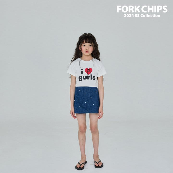 Fork Chips - Korean Children Fashion - #magicofchildhood - Berry Pearl Skirt - 3