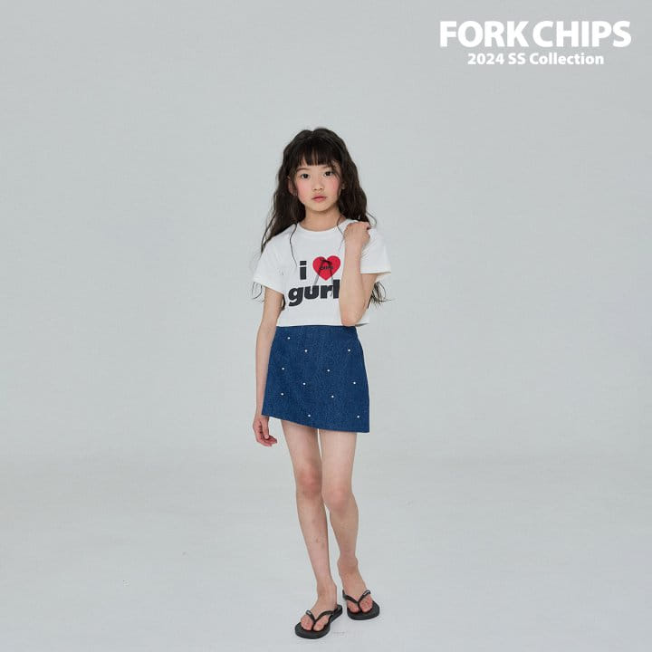 Fork Chips - Korean Children Fashion - #magicofchildhood - Berry Pearl Skirt - 4