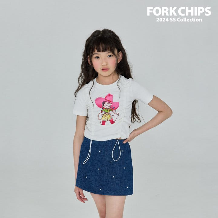 Fork Chips - Korean Children Fashion - #stylishchildhood - Cow Girl Tee