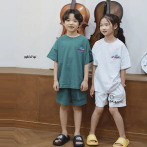 Ggomenge - Korean Children Fashion - #discoveringself - Paint Top Bottoms Set