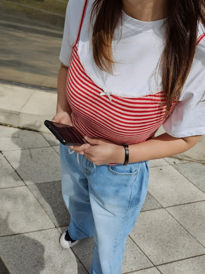 Gram - Korean Women Fashion - #momslook - Strawberry Sleeveless Tee - 4