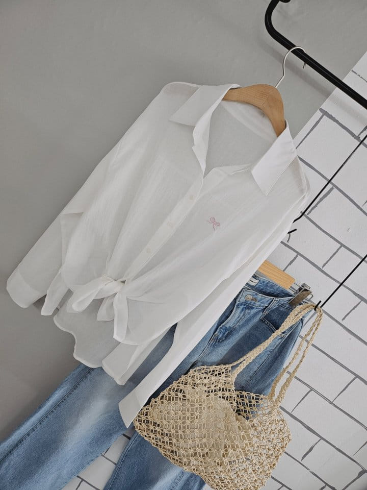 Gram - Korean Women Fashion - #womensfashion - See Through Ribbon Shirt - 11