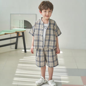 Green Tomato - Korean Children Fashion - #kidsshorts - Check Shorts