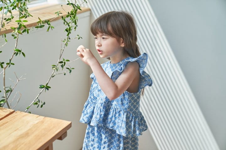 Green Tomato - Korean Children Fashion - #kidzfashiontrend - Embroidery Denim Blouse - 5