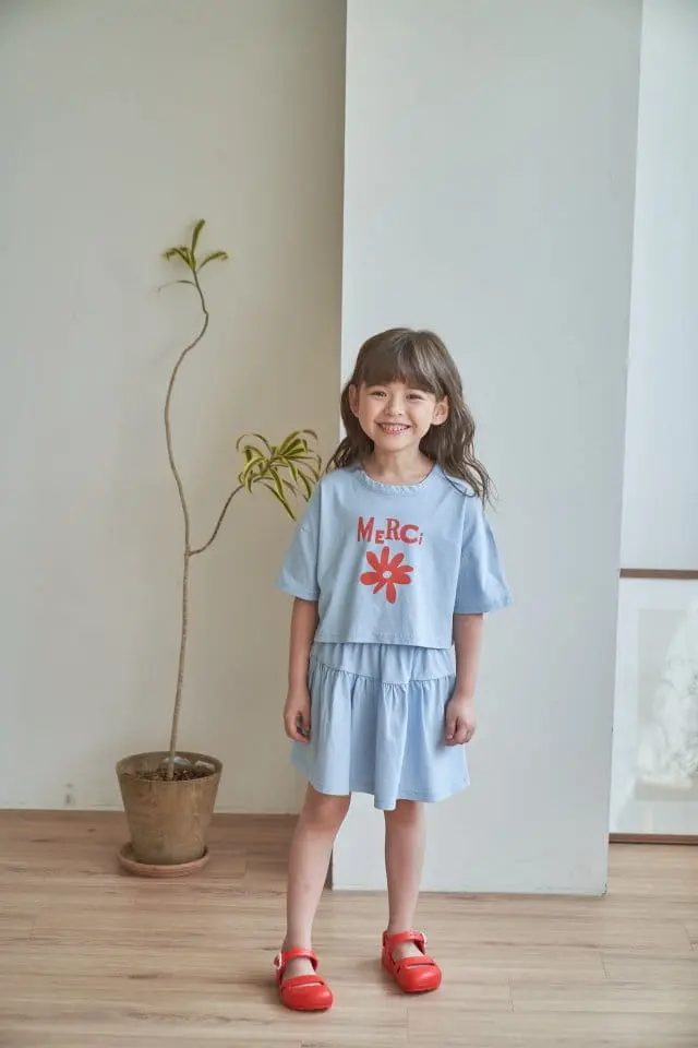 Green Tomato - Korean Children Fashion - #littlefashionista - Merci Skirt Top Bottom Set - 4