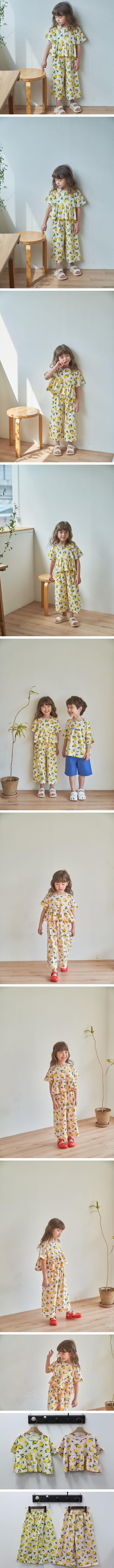 Green Tomato - Korean Children Fashion - #magicofchildhood - Lemon Top Bottom Set - 2