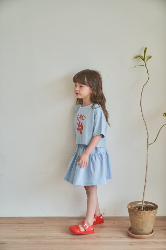 Green Tomato - Korean Children Fashion - #minifashionista - Merci Skirt Top Bottom Set - 5