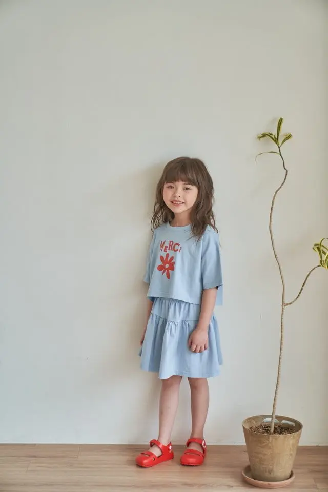 Green Tomato - Korean Children Fashion - #todddlerfashion - Merci Skirt Top Bottom Set - 7