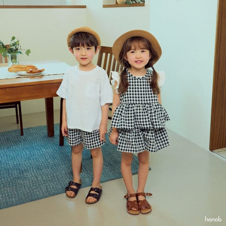 Hanab - Korean Children Fashion - #fashionkids - Cool Check Top Bottom Set - 2