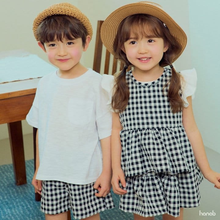 Hanab - Korean Children Fashion - #kidzfashiontrend - Cool Check Top Bottom Set - 5