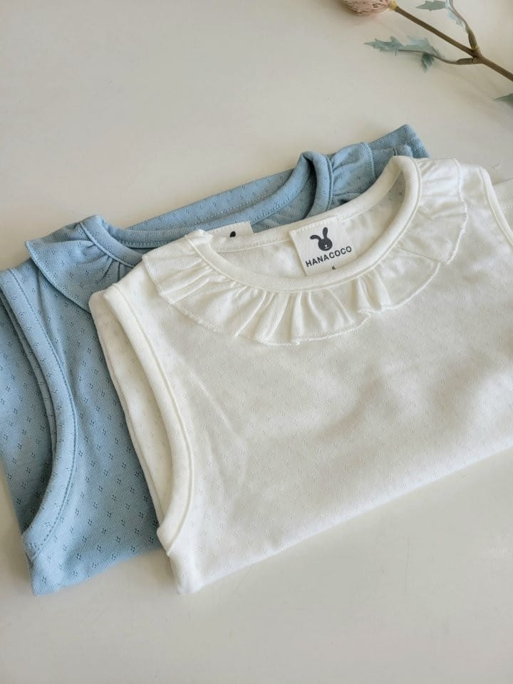 Hanacoco - Korean Children Fashion - #kidzfashiontrend - Frill Sleeveless Tee - 2