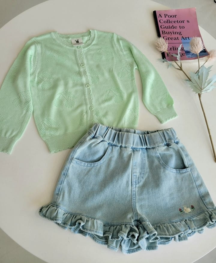 Hanacoco - Korean Children Fashion - #minifashionista - Frill Embroidery Denim Pants - 4