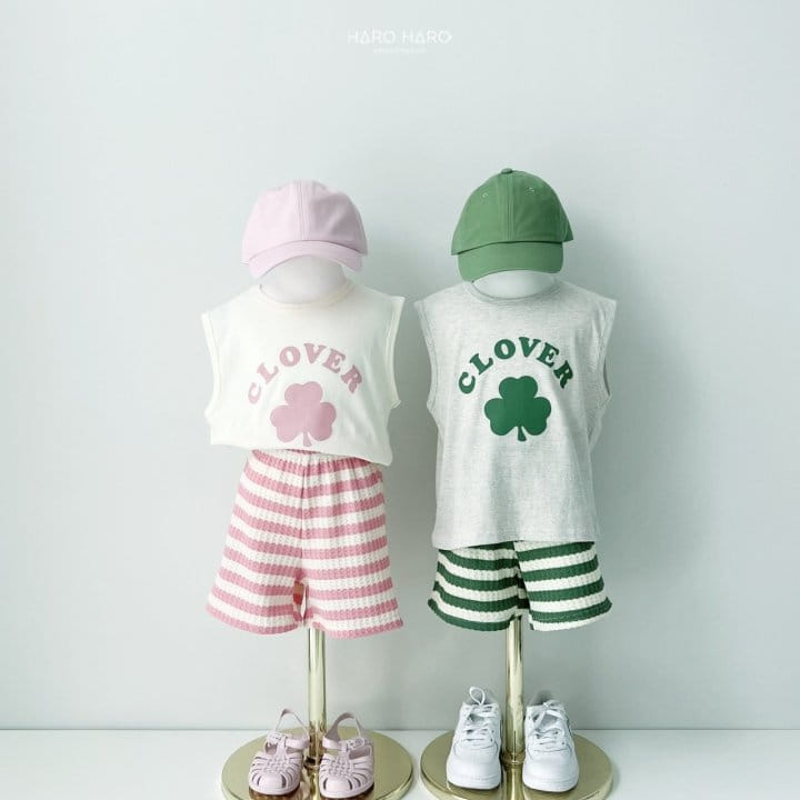 Haro Haro - Korean Children Fashion - #Kfashion4kids - Clover Sleeveless Top Bottom Set - 11