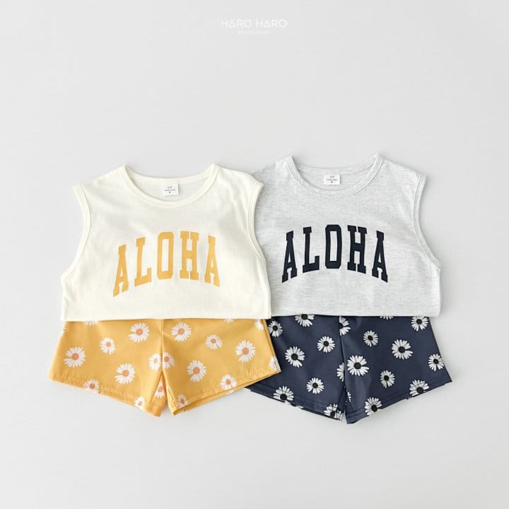 Haro Haro - Korean Children Fashion - #childofig - Aloha Sleeveless Top Bottom Set - 3