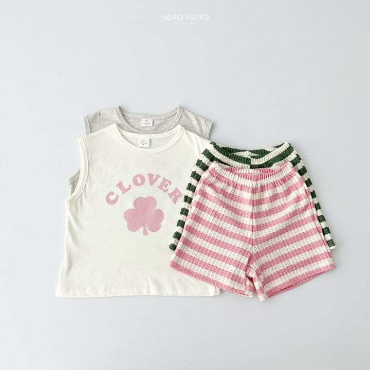 Haro Haro - Korean Children Fashion - #childofig - Clover Sleeveless Top Bottom Set - 2