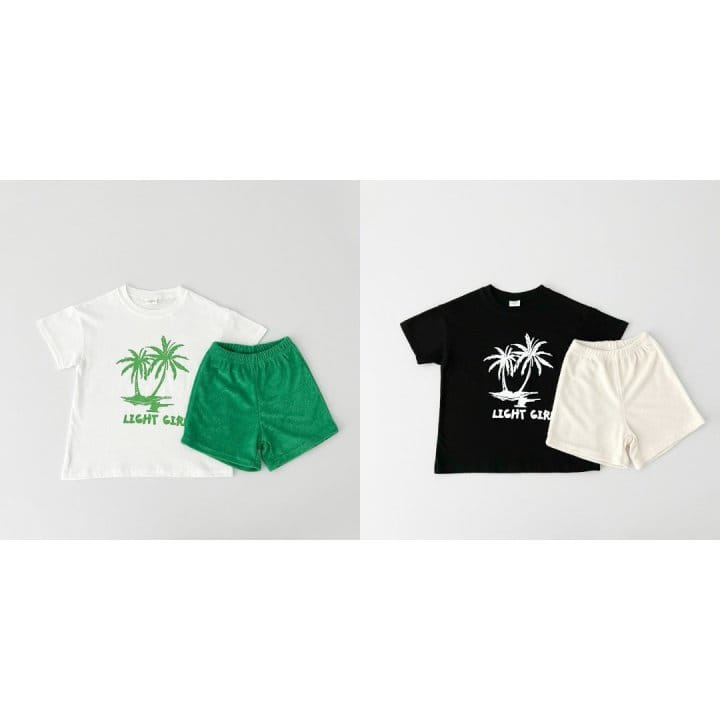 Haro Haro - Korean Children Fashion - #designkidswear - Palm Short Sleeve Top Bottom Set - 8