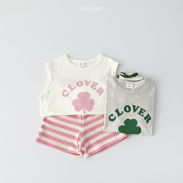 Haro Haro - Korean Children Fashion - #designkidswear - Clover Sleeveless Top Bottom Set - 5