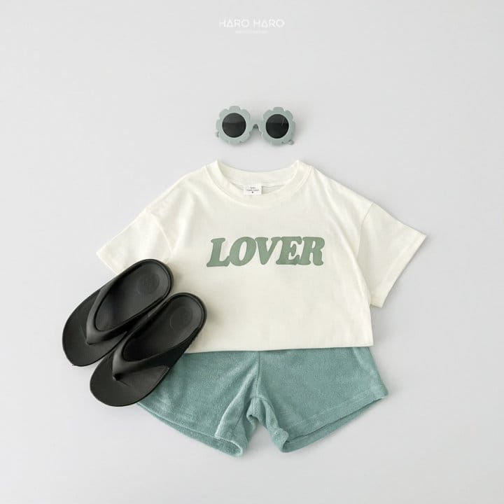 Haro Haro - Korean Children Fashion - #fashionkids - Lover Short Sleeve Top Bottom Set - 9