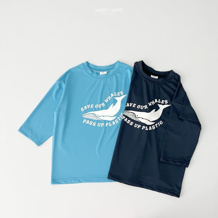 Haro Haro - Korean Children Fashion - #littlefashionista - Whale Long Sleeve Rash Guard  - 3