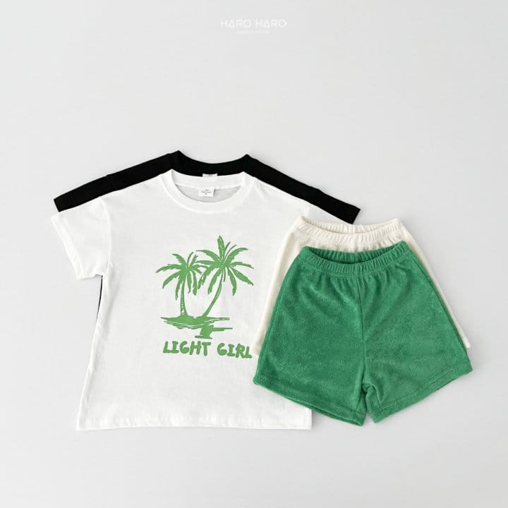 Haro Haro - Korean Children Fashion - #magicofchildhood - Palm Short Sleeve Top Bottom Set - 2