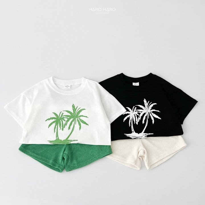 Haro Haro - Korean Children Fashion - #minifashionista - Palm Short Sleeve Top Bottom Set - 3