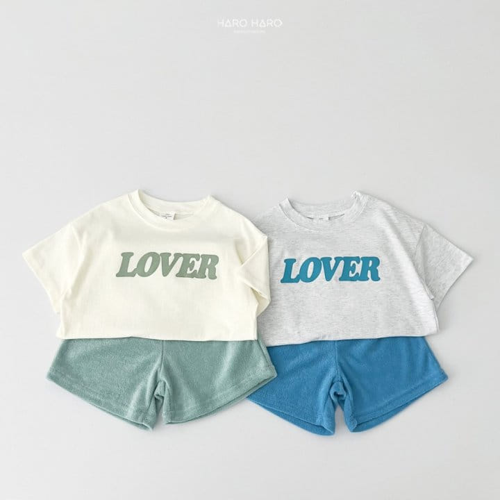 Haro Haro - Korean Children Fashion - #prettylittlegirls - Lover Short Sleeve Top Bottom Set - 3