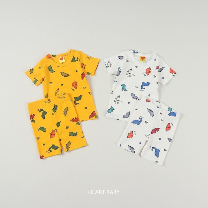 Heart Baby - Korean Children Fashion - #Kfashion4kids - Dino Short Sleeve Easy Wear