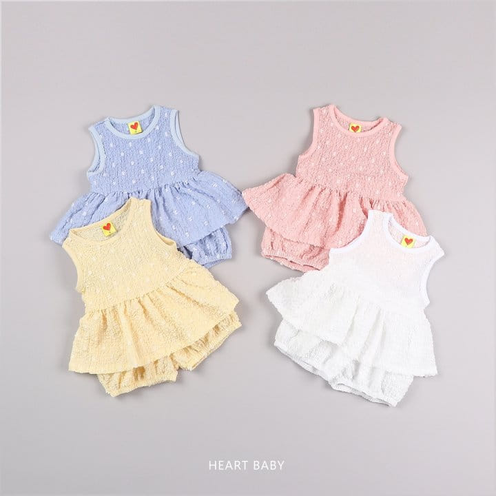 Heart Baby - Korean Children Fashion - #childofig - Popcorn Sleeveless Top Bottom Set - 8