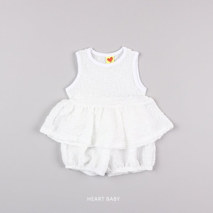 Heart Baby - Korean Children Fashion - #designkidswear - Popcorn Sleeveless Top Bottom Set - 10