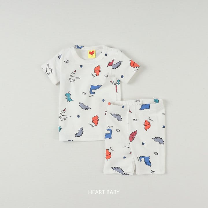 Heart Baby - Korean Children Fashion - #designkidswear - Dino Short Sleeve Easy Wear - 9