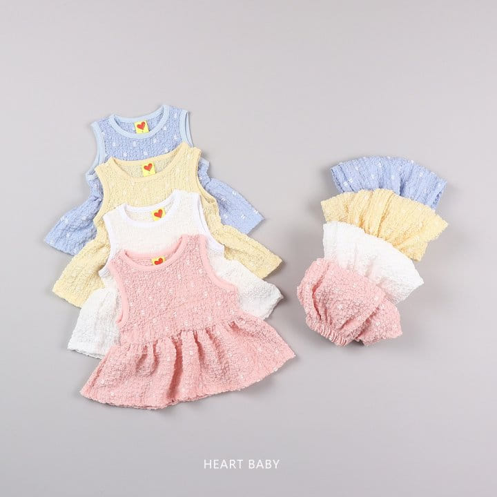 Heart Baby - Korean Children Fashion - #minifashionista - Popcorn Sleeveless Top Bottom Set - 5