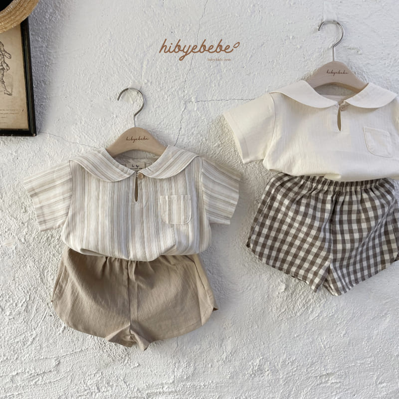 Hi Byebebe - Korean Baby Fashion - #onlinebabyshop - Bay Collar Top Bottom Set