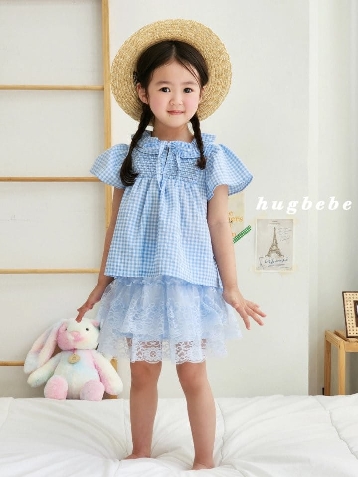 Hug Bebe - Korean Children Fashion - #Kfashion4kids - Amelly Ribbon Check Blouse - 8