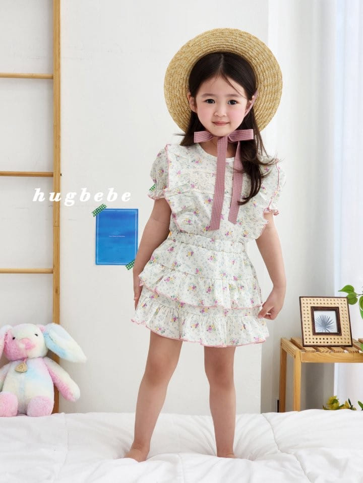 Hug Bebe - Korean Children Fashion - #kidzfashiontrend - Roar Frill Kan Kan Top Bottom Set - 4