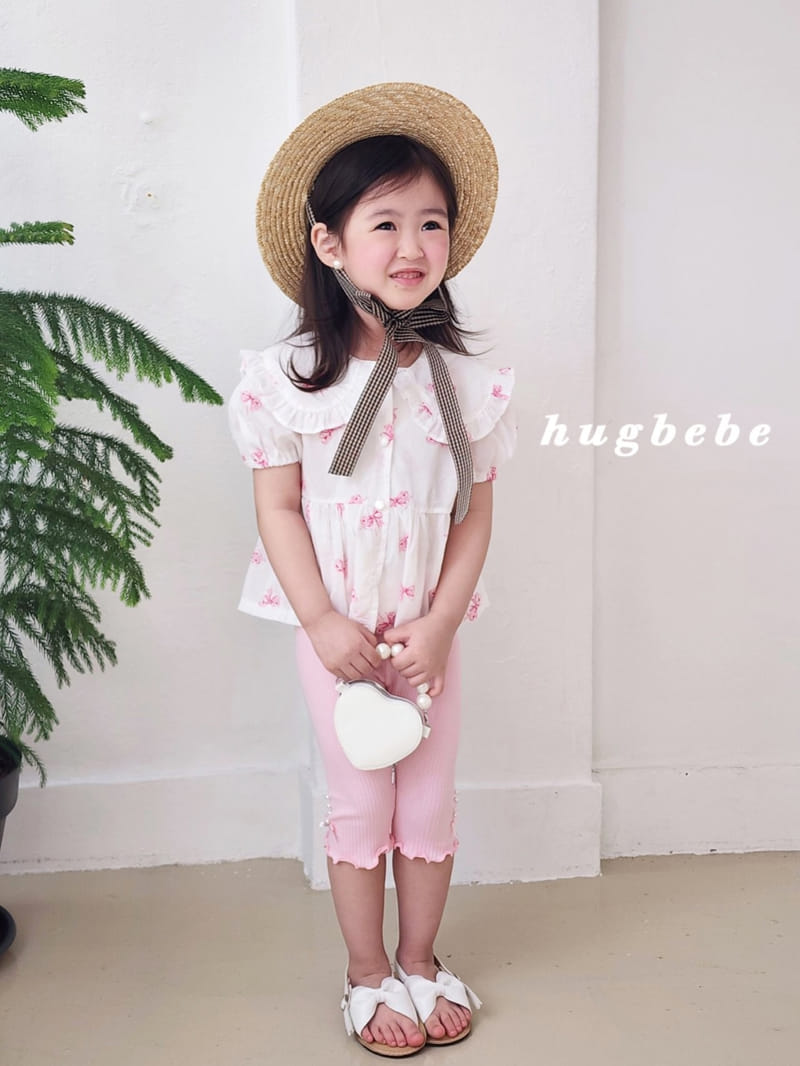 Hug Bebe - Korean Children Fashion - #childofig - Pearl Ribbon Rib Leggings - 3