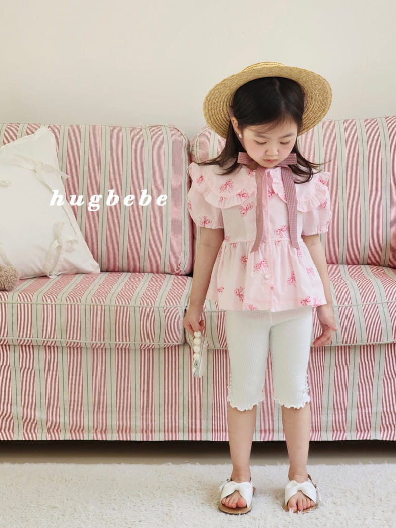 Hug Bebe - Korean Children Fashion - #childofig - Pearl Ribbon Rib Leggings - 4