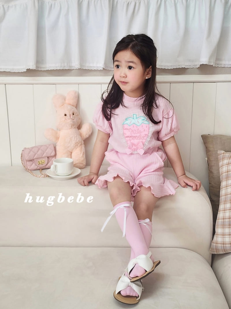 Hug Bebe - Korean Children Fashion - #childofig - Pink Berry Puff Tee - 2