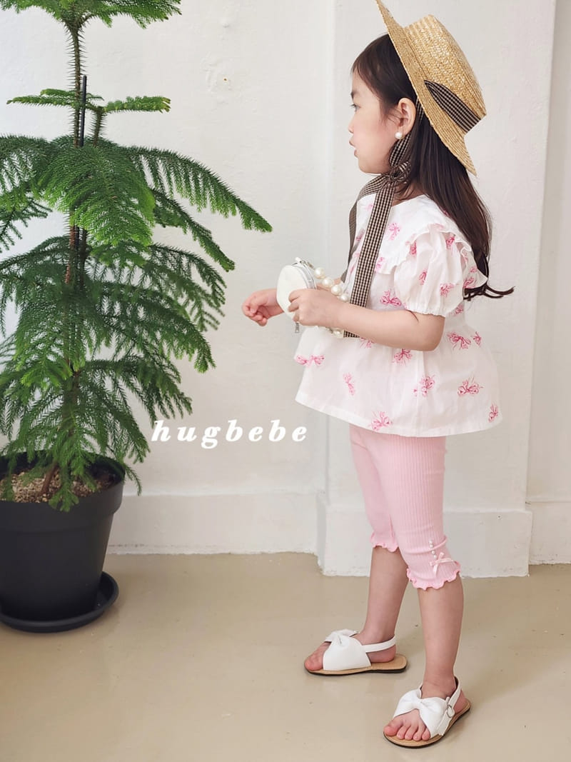 Hug Bebe - Korean Children Fashion - #childrensboutique - Pearl Ribbon Rib Leggings - 5