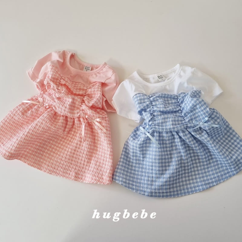 Hug Bebe - Korean Children Fashion - #childrensboutique - Alice Ribbon Check Blouse - 2