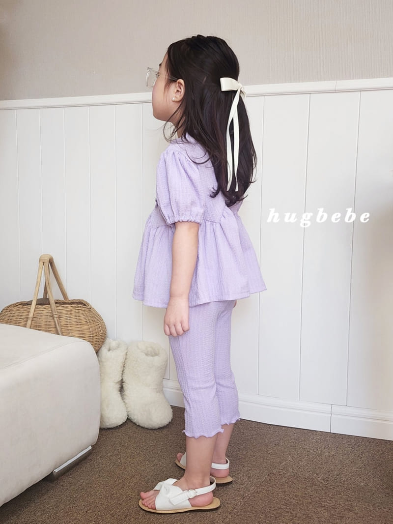 Hug Bebe - Korean Children Fashion - #childrensboutique - Love You Ribbon Puff Top Bottom Set - 2