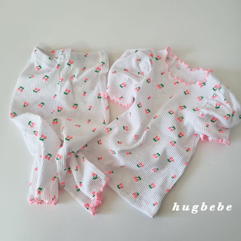 Hug Bebe - Korean Children Fashion - #childrensboutique - Cherry Day Puff Tee - 4