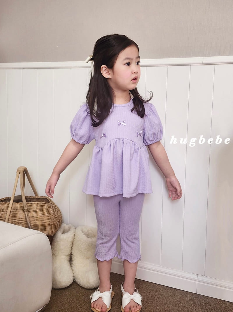 Hug Bebe - Korean Children Fashion - #designkidswear - Love You Ribbon Puff Top Bottom Set - 3