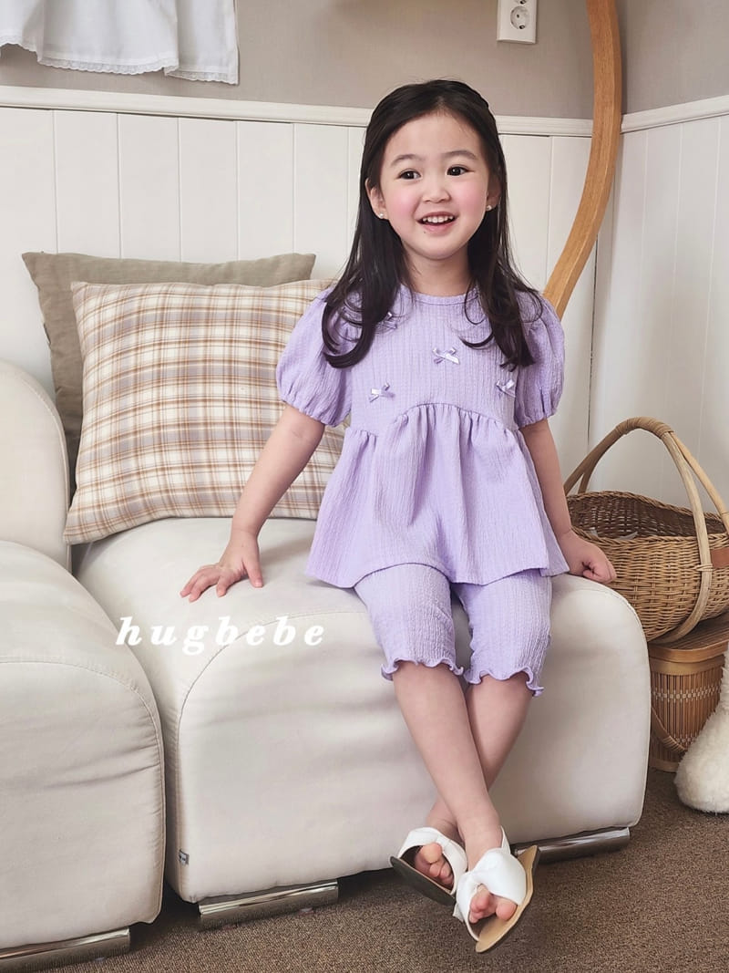 Hug Bebe - Korean Children Fashion - #designkidswear - Love You Ribbon Puff Top Bottom Set - 4